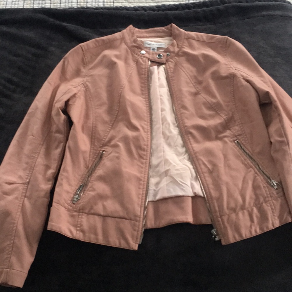 Calvin Klein pink leather jacket